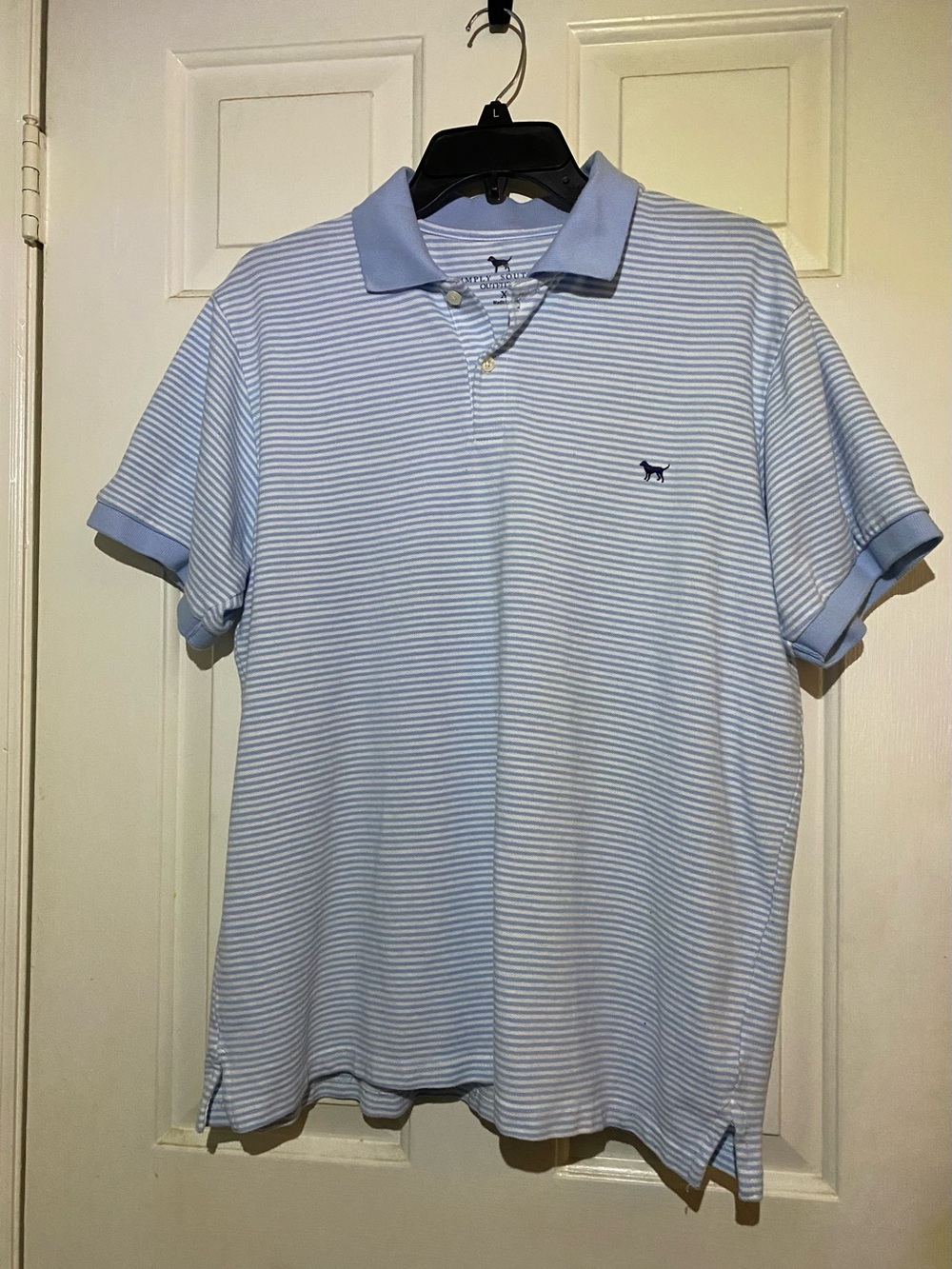 Simply Southern Men's Light Blue Striped Polo